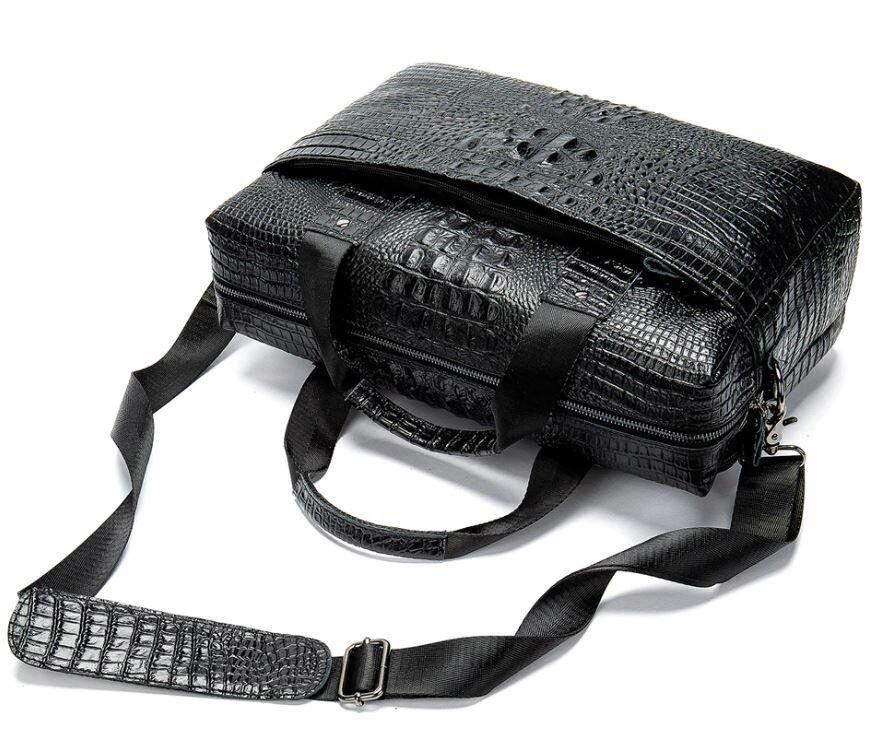 Сумка для ноутбука с тиснением под рептилию Vintage 14718 Черная Киев - изображение 3