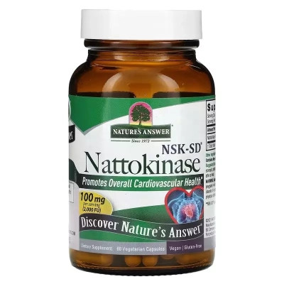 Вітамінно-мінеральний комплекс Nature&apos;s Answer Наттокіназа, 100 мг, Nattokinase, 60 вегетаріанських капсул (NTA-16575) Вінниця - фото 3