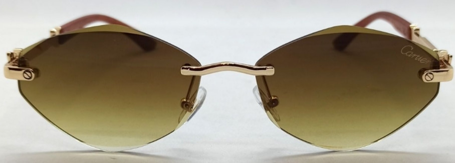 Брендовые женские очки линзы коричнево зеленые в золотом металле ромбы. Киев - изображение 6