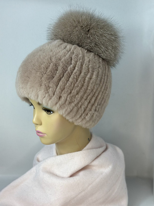 Шапка хутряна жіноча бон Джина Rex Бежевий Харків - фото 3