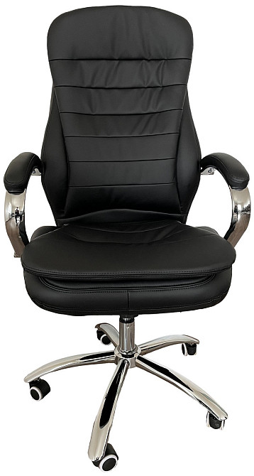 Офисное кресло руководителя Tehforward Valensia хром Anyfix Черный Киев - изображение 6