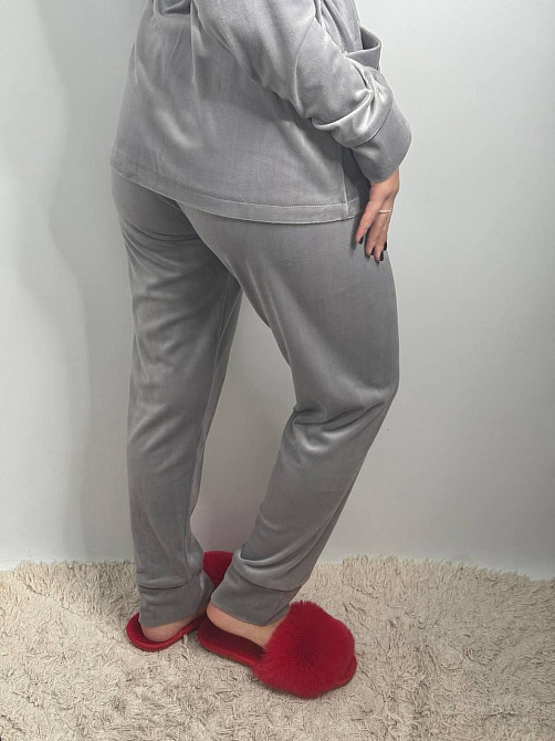 Домашний костюм на запах с поясом Серый S Харьков - изображение 3