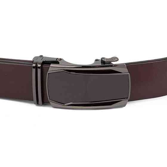 Ремень мужской c матовой вставкой на пряжке Коричневый (Vintage) Киев