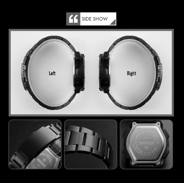 Чоловічий наручний годинник Skmei Marshal Black VIP Вінниця - фото 8