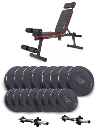 Набір Elitum Titan гантелі 2х31кг з лавою Hop-Sport HS-2040 HB Киев