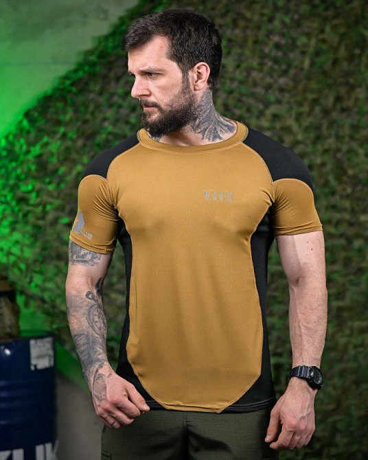 Тактическая футболка  5.11 coyot/black ПП7649 Одесса - изображение 1