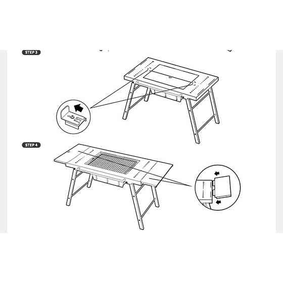 Стіл для барбекю сталевий Naturehike CNK2350CF018, чорний Київ