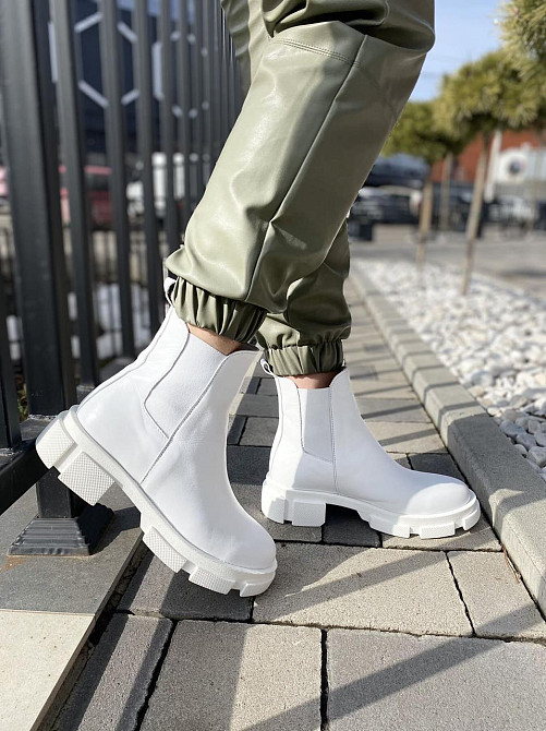 Жіночі черевики GREMMY білі натуральна шкіра висота 13 см розмір 39 (4302) Коломия - фото 8