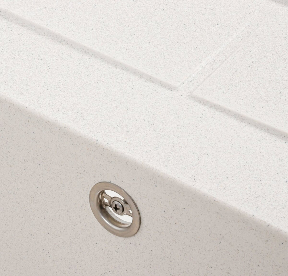 VALESO Комплект: Мийка LOTOS 6550 біла в крапку + Змішувач NS02A білий в крапку + Сифон 1041 Киев - изображение 5