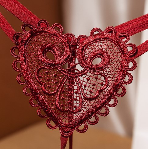 Еротичні стрінги з бусами універсальний бордовий Київ - фото 2