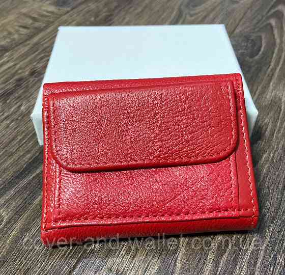 Красный кожаный женский мини кошелек из натуральной кожи ST Leather Киев