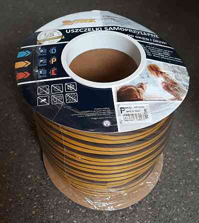 Самоклеющийся резиновый уплотнитель   для окон и дверей   профиль Р 9х5.5 (100м) коричневый Павлоград