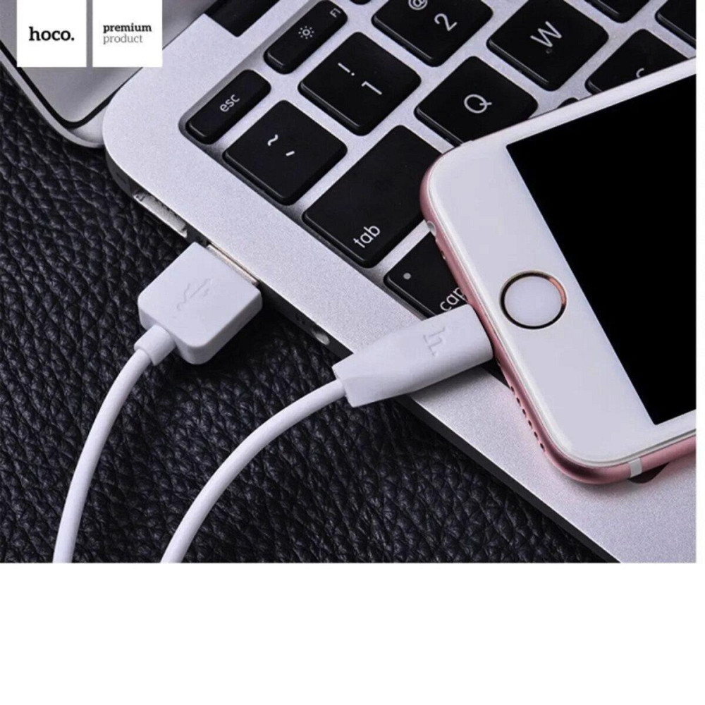 Кабель HOCO X1 USB - iPhone 2.4A, 2m, PVC, PVC разъемы, цвет белый 6957531032014 Одесса - изображение 2