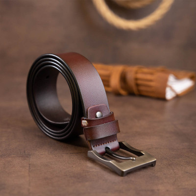 Ремень Vintage Мужской с классической пряжкой Коричневый (20357) Винница - изображение 3