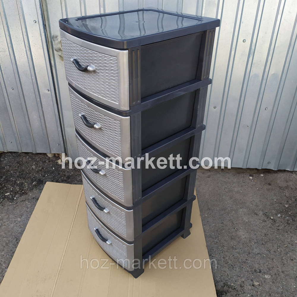 Пластиковый комод серый на 5 ящиков производства Украина Харьков - изображение 8