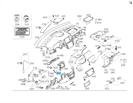 Mercedes-Benz  A1666804271 Декоративна накладка лівої частини торпеди з підсвічуванням ML/GLE W166 GLE Coupe C292 GL/GLS X166 Одеса