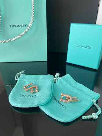 Тиффани серьги Hardwear / Tiffany серьги с цирконием напыление розовое золото / упакованы в мешочек Одесса