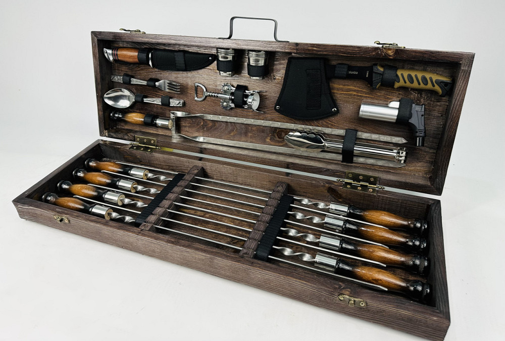 Подарунковий набір шампурів у дерев'яному кейсі ГРИЛЬ HAPPY DAYS Тернопіль - фото 2