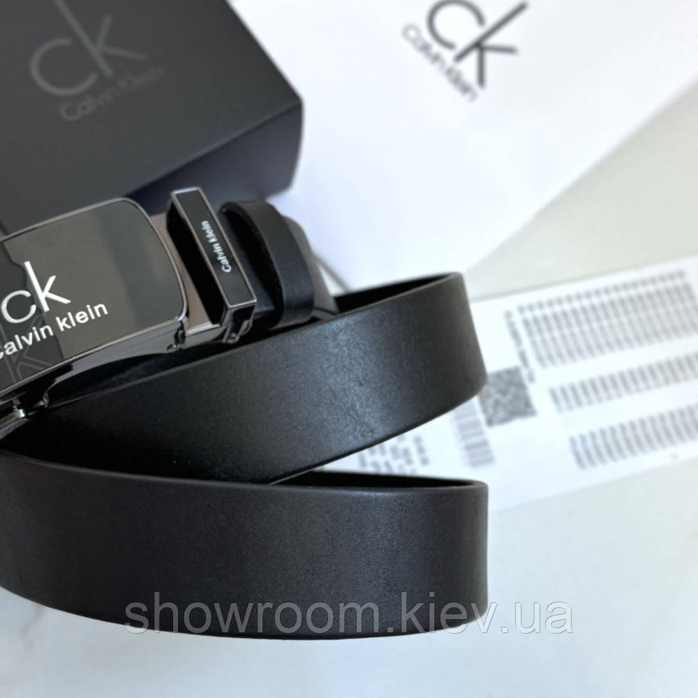 Кожаный мужской ремень с пряжкой автомат Ск (411) Киев - изображение 2