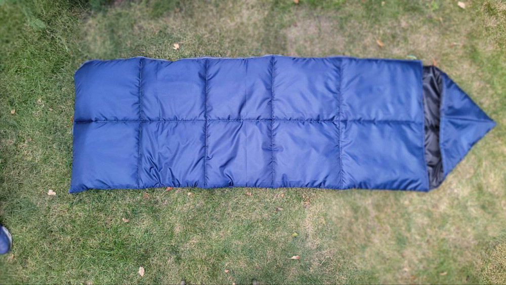 Військовий спальний мішок синього кольору 220*90 на фліс з капюшоном зимовий спальник 2в1 для походу   WAR Львів - фото 3