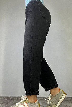 Джинсы женские SL 6004 mom relax comfort jeans бананы стрейчевые большие размеры черные, черный, 30, Одесса - изображение 2