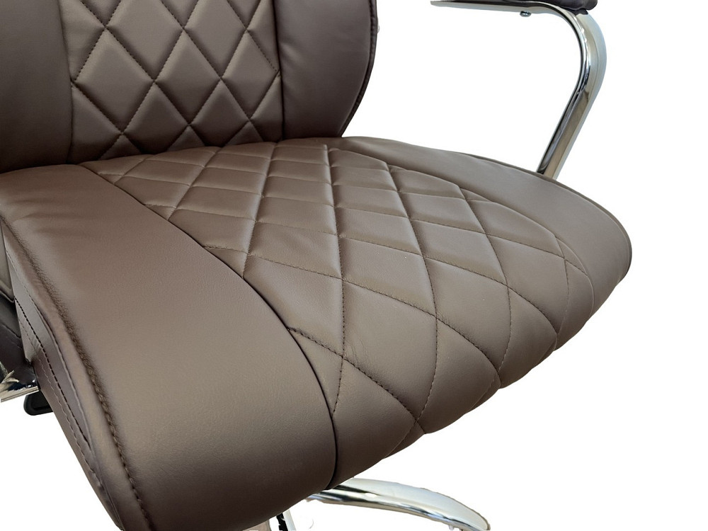 Офисное кресло руководителя Tehforward Dionis хром Anyfix Коричневый Киев - изображение 4