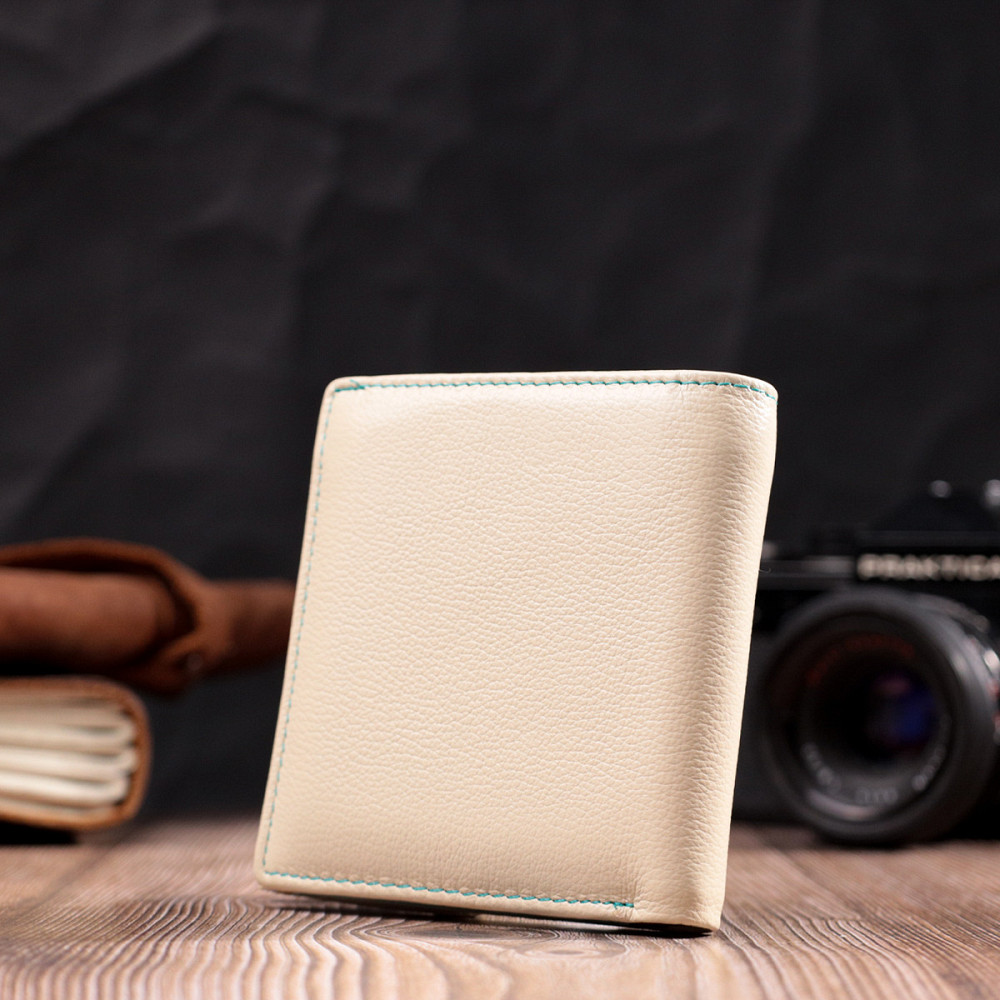 Красивий жіночий гаманець середнього розміру з натуральної шкіри ST Leather 19499 Білий Київ - фото 7