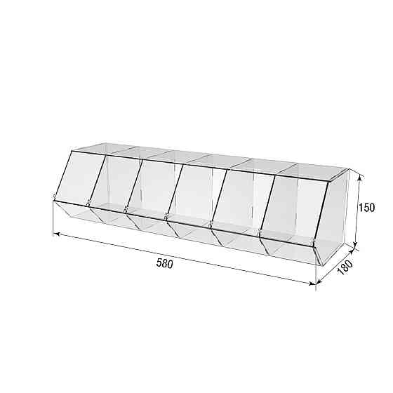Диспенсер EKOSTAR 580х180х150мм для мармеладів, снеків, горіхів 6 комірок Київ
