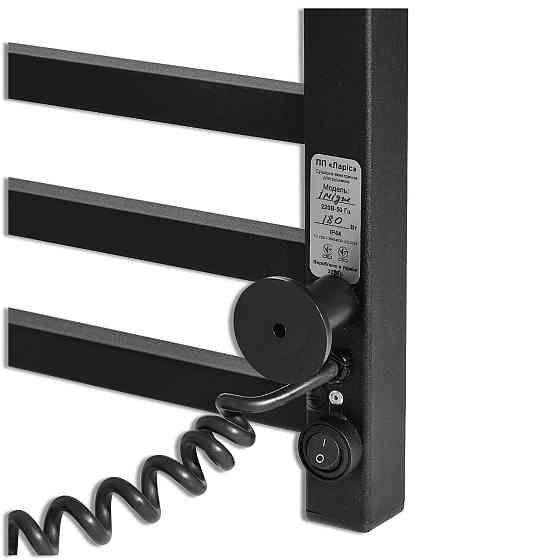 Електрична рушникосушка Laris Зебра Імідж ЧФЧ12 350Х900 Е чорна, ліве підключення Київ