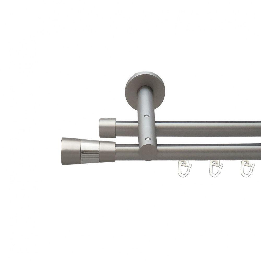 Карниз Orvit Валео металевий дворядний циліндр на профіль (16 см) профільна труба  Сатин 19\19 мм 160 см (00-00015377) Львів - фото 1