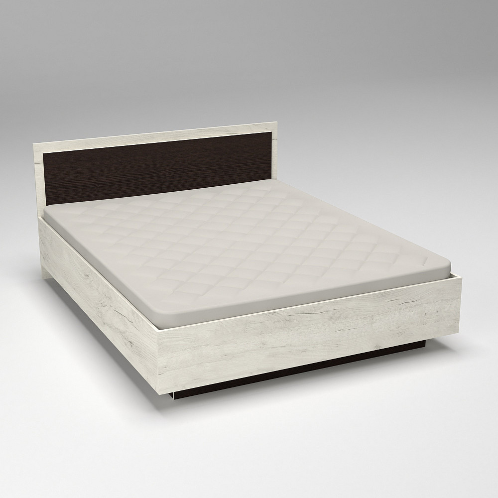 Кровать Кристалл №2 двуспальная, Дуб Крафт Белый/Венге Магия, 2035х1632х850 Львов - изображение 2