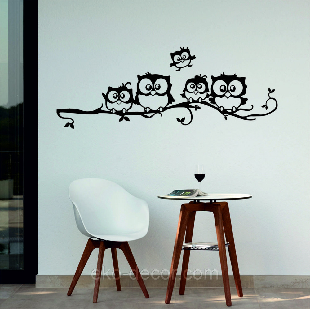 Декоративное настенное Панно «Совушки», Декор на стену 110*28 см, Черный Киев - изображение 7