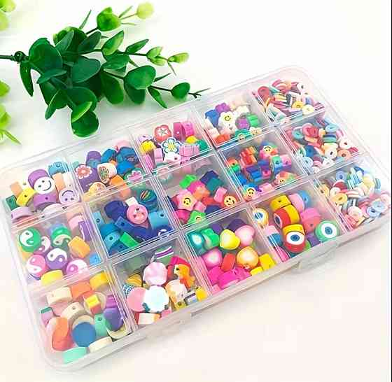 Набор бусин из полимерной глины для браслетов и украшений, 990 шт Киев