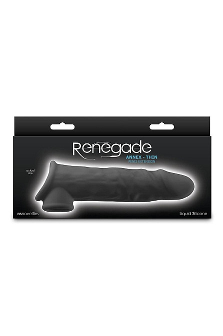 Насадка на пеніс NS Novelties Renegade чорна, 19.4 см Sex Aura Київ - фото 4