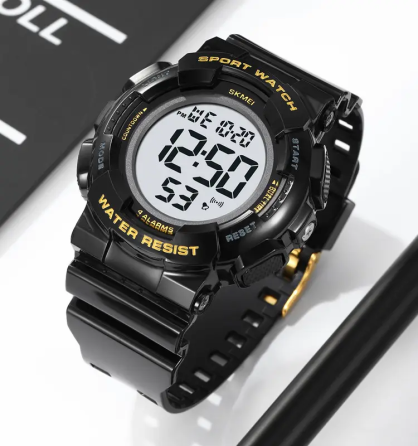 Чоловічий наручний спортивний годинник Skmei 2081 Чорний з золотом /Білий Вінниця