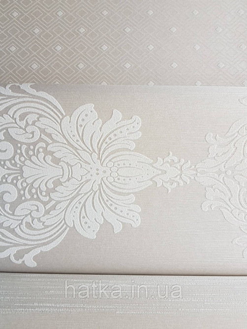 Текстильні шпалери на флізеліновій основі Cador Rasch Textil 086798 вензелі молочний бежевий Київ - фото 1