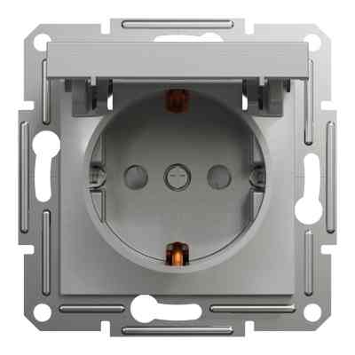 Розетка Schneider Electric ASFORA з кришкою, алюміній (EPH3100161) Вінниця