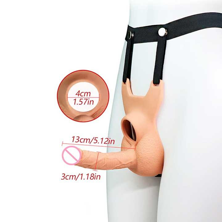 Анальный фаллоимитатор на ремне для двойного проникнавения Lovetoy Vibrating Unisex 10 режимов вибрации Винница - изображение 3