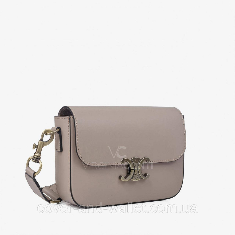 Женская сумка кросс-боди в стиле селин из гладкой кожи черного цвета Virginia Conti Киев - изображение 1