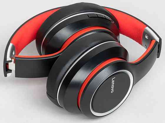 Бездротові накладні навушники з мікрофоном Lenovo HD200 Bluetooth складна гарнітура для ігор з шумозаглушенням, червоно-чорний Запоріжжя