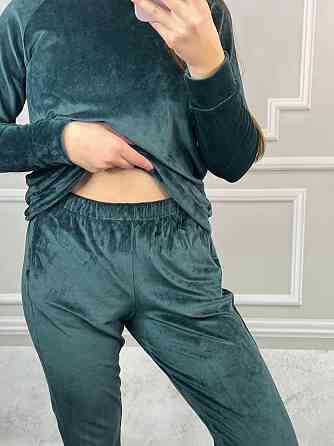 Жіночий спортивний велюровий костюм Смарагдовий S Харків