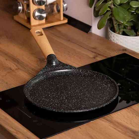 Сковорода блинная MGC HP-4-430B Black Ø 28 см, алюминиевая, мраморное антипригарное покрытие, индукция, толстое дно Киев