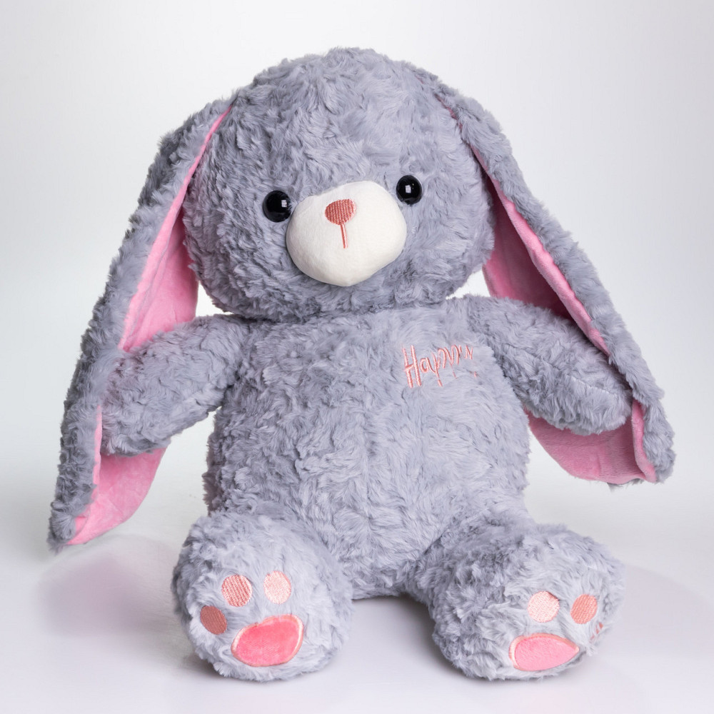 М'яка іграшка-плед,подушка 3 в 1 Зайчик плед в іграшці 35×32×40 (см) дитячий плед іграшка Сірий 509-9G Київ - фото 1