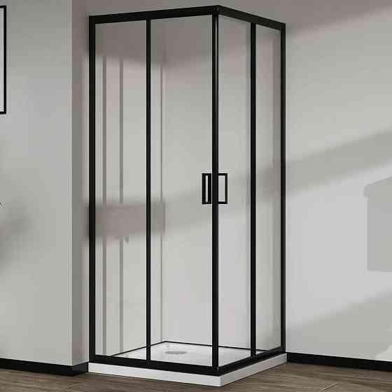 Скляна душова кабіна AVKO Glass RDR06, 190х90х90 Black перегородка для душу Київ