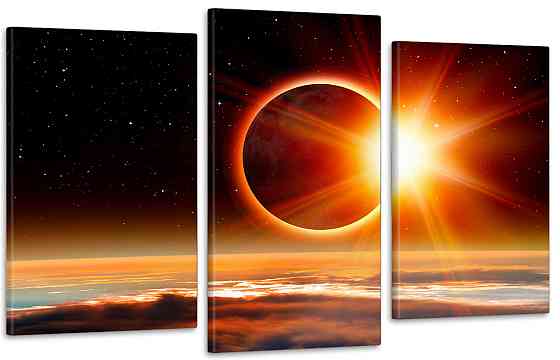 Модульная картина в гостиную / спальню   Місячне затемнення  Art-717_3 100x150 см Киев