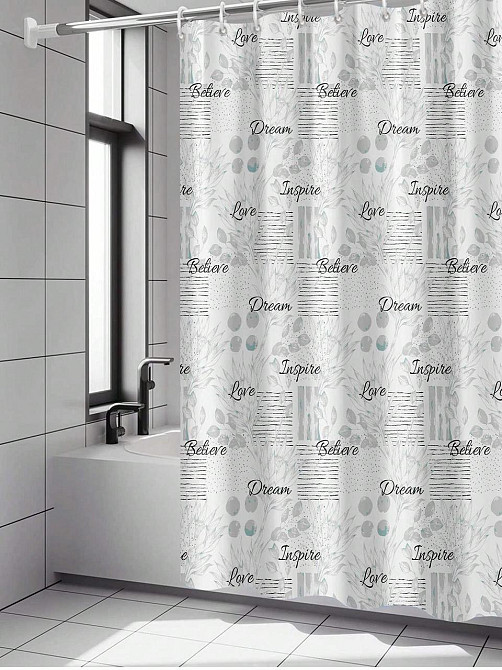 Шторка для ванной и душа 180x180 см водонепроницаемая,штора для душевой и ванной комнаты с крючками,прозрачная Каменец-Подольский - изображение 8