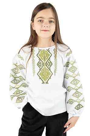 Вишиванка жіноча з довгим рукавом лляна, біла топ Київ