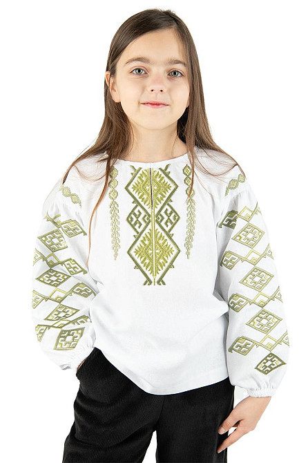 Вишиванка жіноча з довгим рукавом лляна, біла топ Київ - фото 5