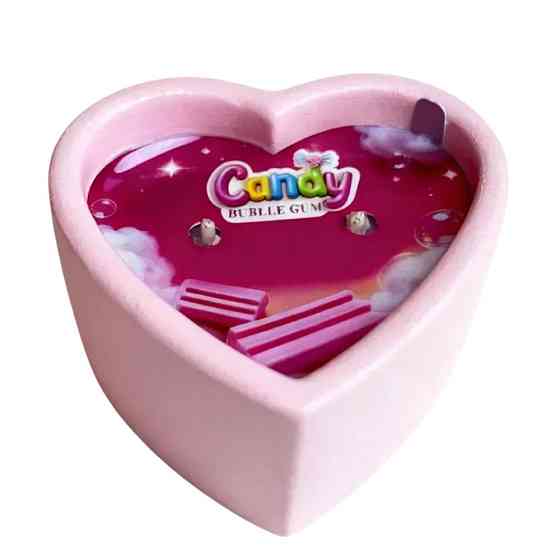 Масажна свічка з ароматом жуйки Candy Bubble Gum у формі серця, 70 мл Sex Aura Київ
