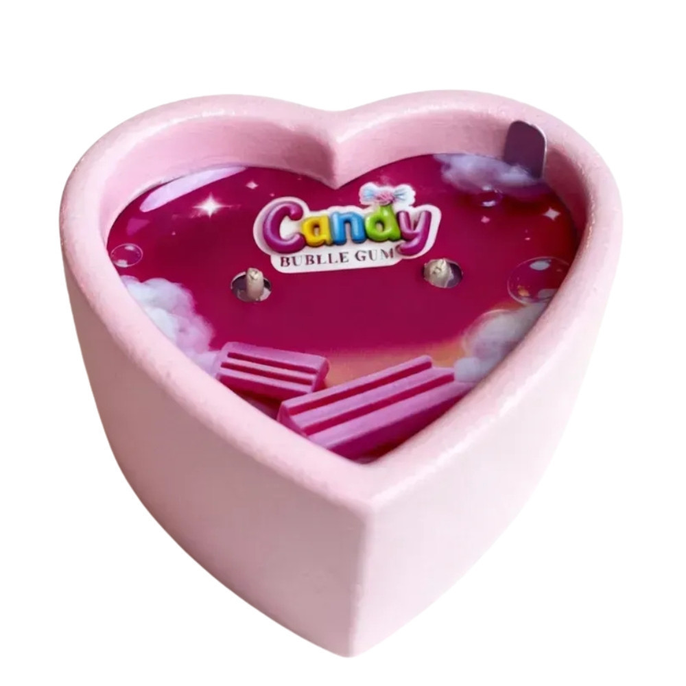 Масажна свічка з ароматом жуйки Candy Bubble Gum у формі серця, 70 мл Sex Aura Київ - фото 1